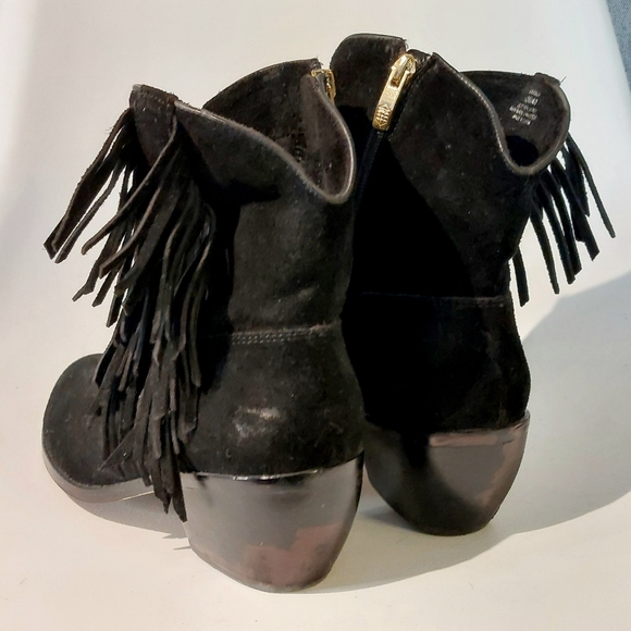 Vince Camuto black suede Celia fringed Western boot, sz 10, EUC - Picture 4 of 12
